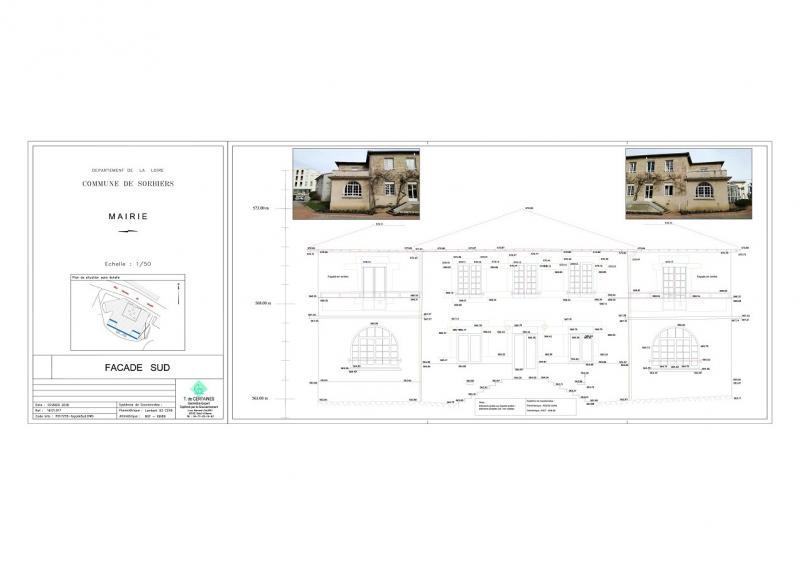 Façade de la mairie de Sorbiers Mesures 3D Saint Etienne